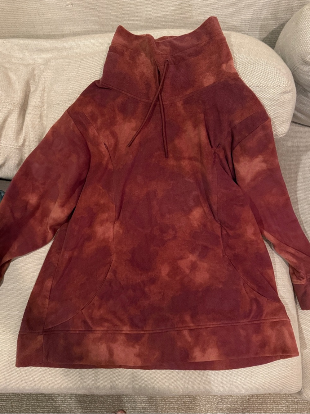Women's Rust Tie-Dye Funnel Neck Sweater Maternity / nursing